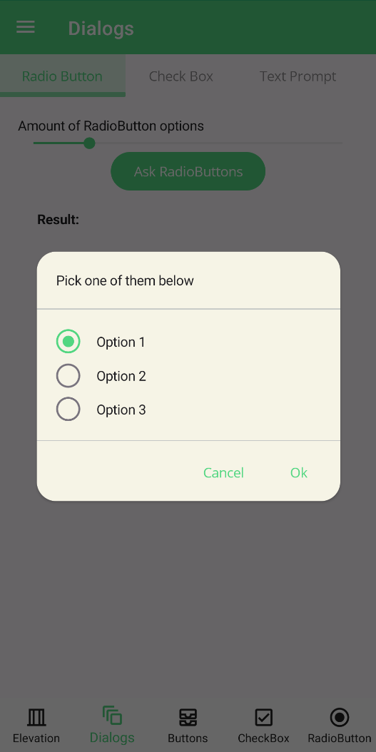 MAUI Material Design Dialogs