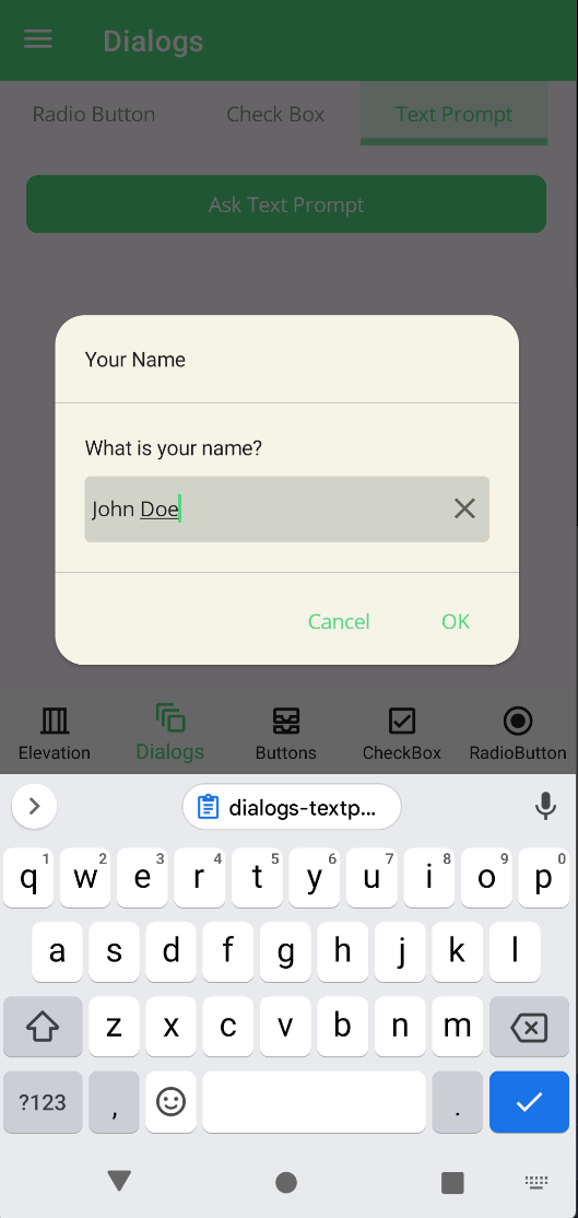 MAUI Material Design Dialogs