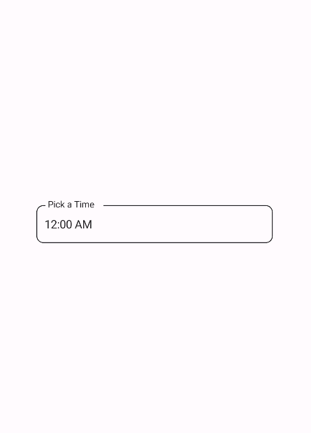 MAUI Material Design TimePicker